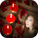 candle flame light photo frame