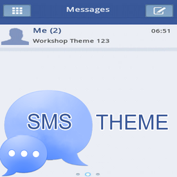 White Blue Theme GO SMS