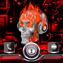 Skull on Fire Go Locker theme