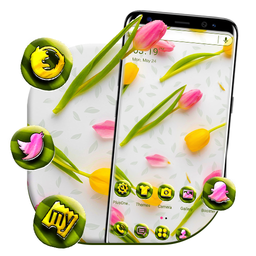 Yellow Pink Tulips Theme