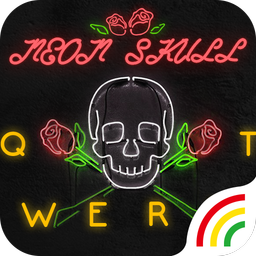 Neon Skull Keyboard Theme