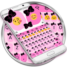 Emoji Keyboard Bow Pink Black