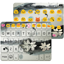 Ink Lotus Emoji Keyboard Theme