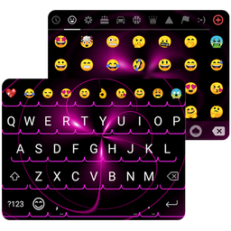 Neon Light Emoji Gif Keyboard Wallpaper