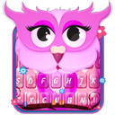 Pink Owl Emoji Keyboard Theme