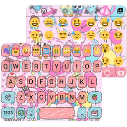 Pink Pop Emoji Keyboard Wallpaper