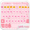 Pink Rose Emoji Keyboard Theme