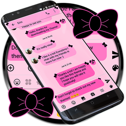 SMS Messages Ribbon Pink Black