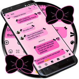 SMS Messages Ribbon Pink Black