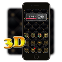 3D Ripple Gold Black Launcher Wallpaper Theme