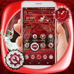 Red Leaves Launcher Theme