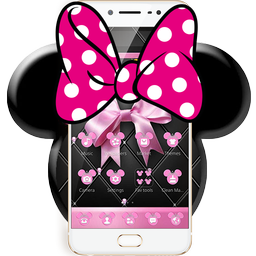 Pink Black Minny Bowknot Theme