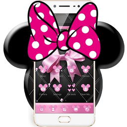 Pink Black Minny Bowknot Theme