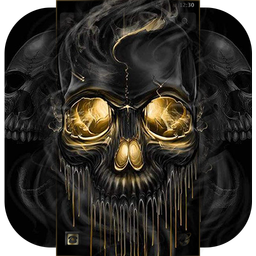 Gold Black Horrific Skull Theme