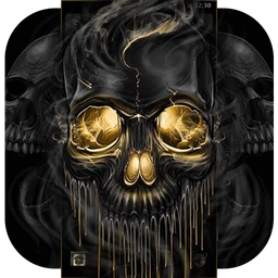 Gold Black Horrific Skull Theme