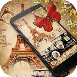 Nostalgic Eiffel Car Butterfly Theme