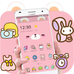 Pink Cute Cartoon Bear Theme