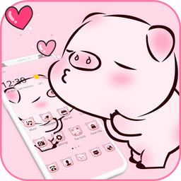 Pink Cute Love Piggy Theme