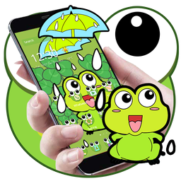 Lovely Frog Big Eye Raindrop Cartoon Theme