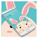 Blue Cute Cartoon Bunny Theme