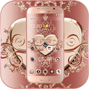 Rose Gold Diamond Heart Luxury Theme