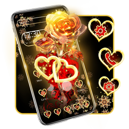 Red Gold Shiny Rose Theme