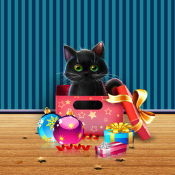 Kitten on Christmas Wallpaper