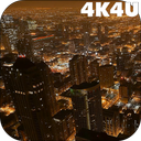 4K Downtown Night Traffic Video Live Wallpaper