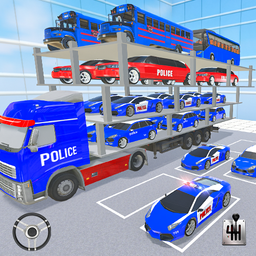 Police Car Transport Truck 3D