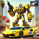 Futuristic robot car transform