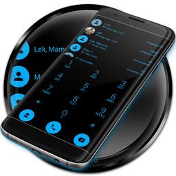 Dialer Theme Flat Black Blue