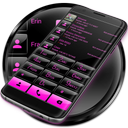 Dialer Theme Gloss Black Pink