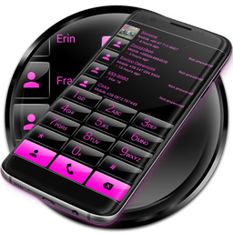 Dialer Theme Gloss Black Pink