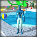 super hero water slide uphill rush