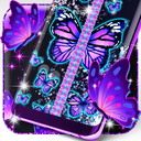 Neon butterflies zip locker