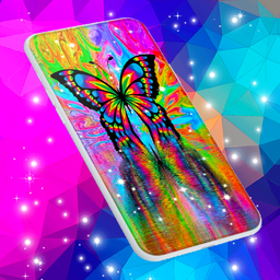 Neon Butterflies Wallpaper