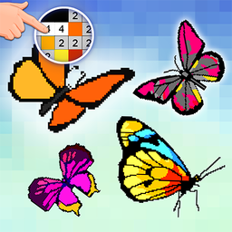 Butterfly Pixel Art Color Draw