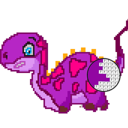 Dinosaurs Color Pixel Art Draw