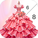 Gown Dress Color by Numbers