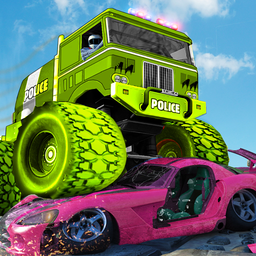 Grand Police Monster Truck Transforming Robot Game