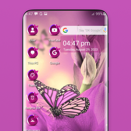 Pink Butterfly Stylish Theme