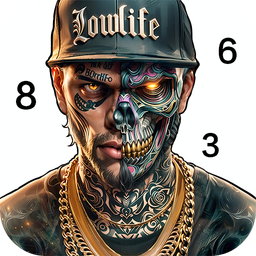 Skull Color, Color by Number