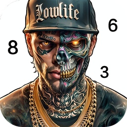 Skull Color, Color by Number