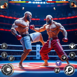 Bodybuilder Karate Fighting