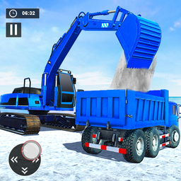 Snow Excavator Road Truck Game