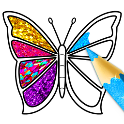 Glitter Butterfly Coloring - L