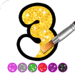 Glitter Number and letters coloring Book for kids