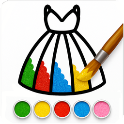Glitter Dress Coloring Game