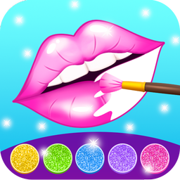 Glitter lips coloring game