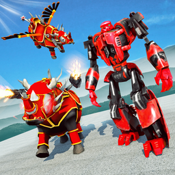 Flying Rhino Robot Transform: Robot War Games